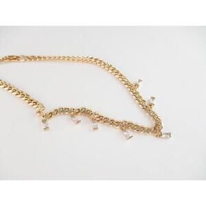 NWT Macys 14K Gold over SS Choker Chain with CZ Accents